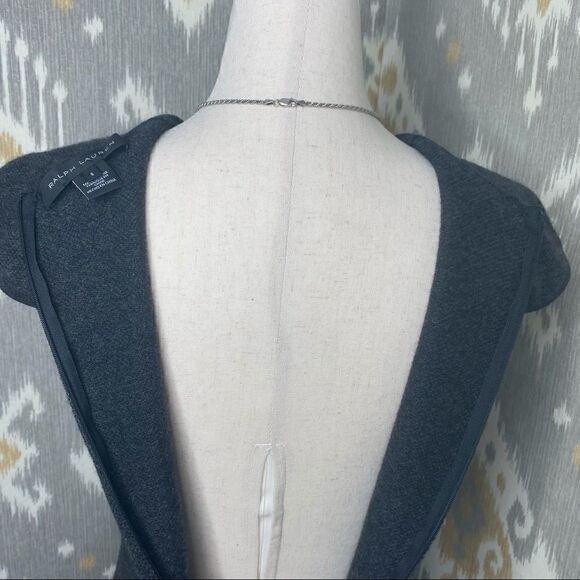 Ralph Lauren Cashmere Birdseye Lamb Leather Dress - Picture 13 of 16